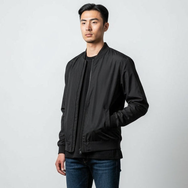 mens black bomber jacket