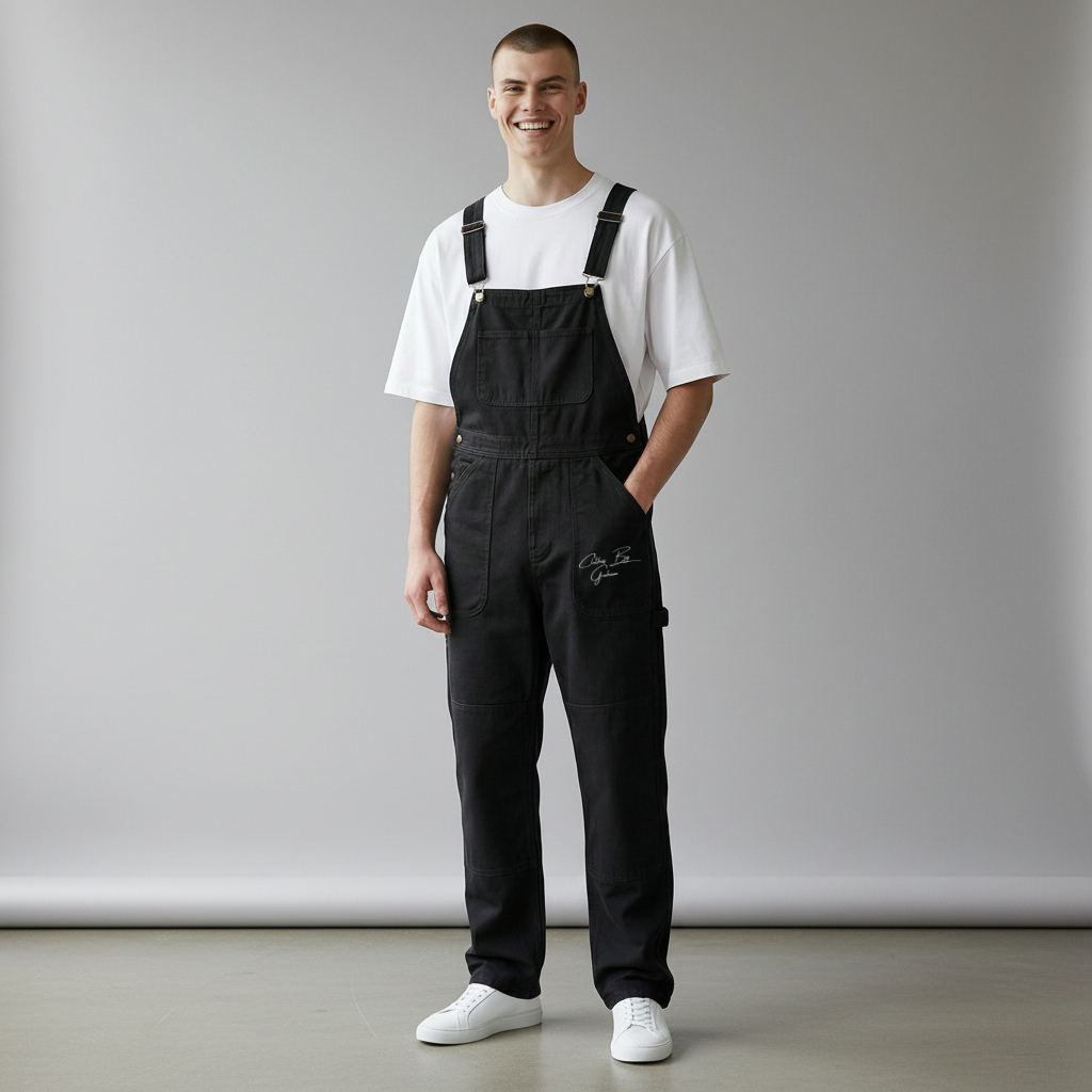 mens black canvas overalls