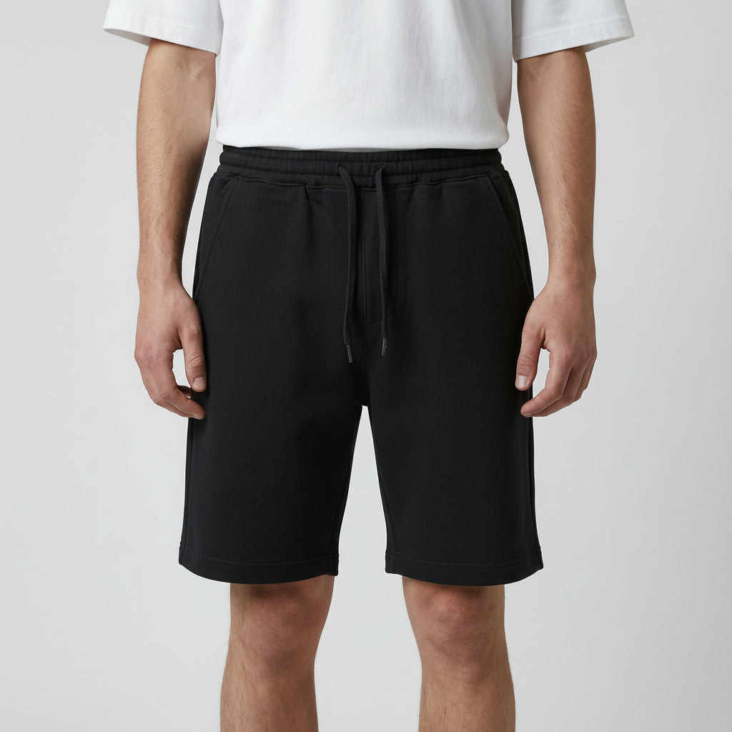 mens black fleece sweatshorts