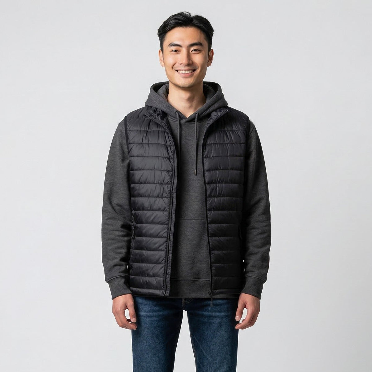 mens black puffer vest 