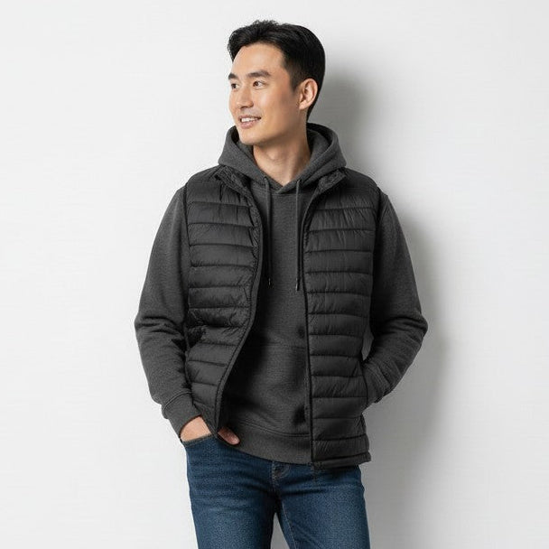 mens black puffer vest 