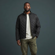 mens quilted black jacket
