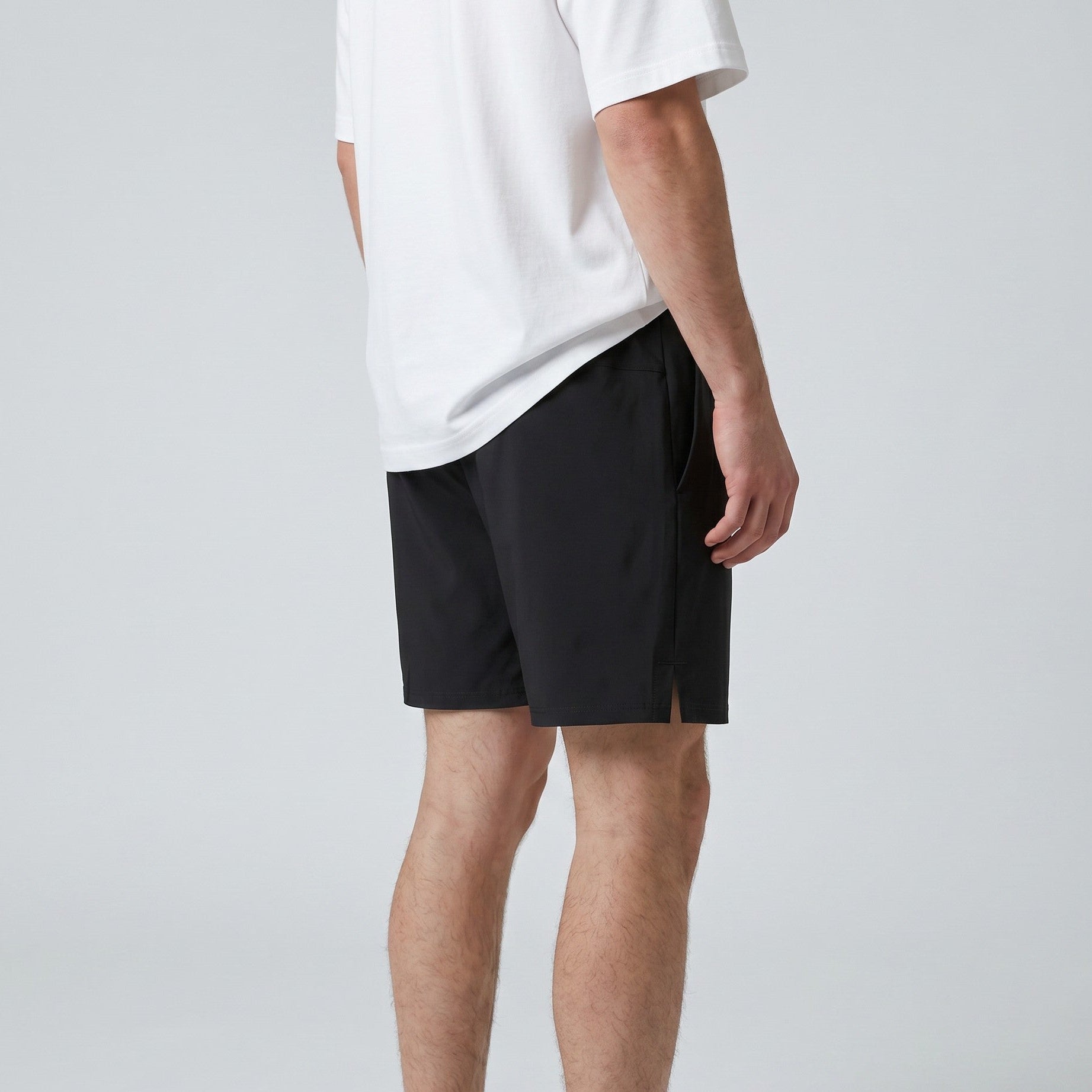 mens black training shorts
