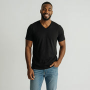 mens black v neck t shirt