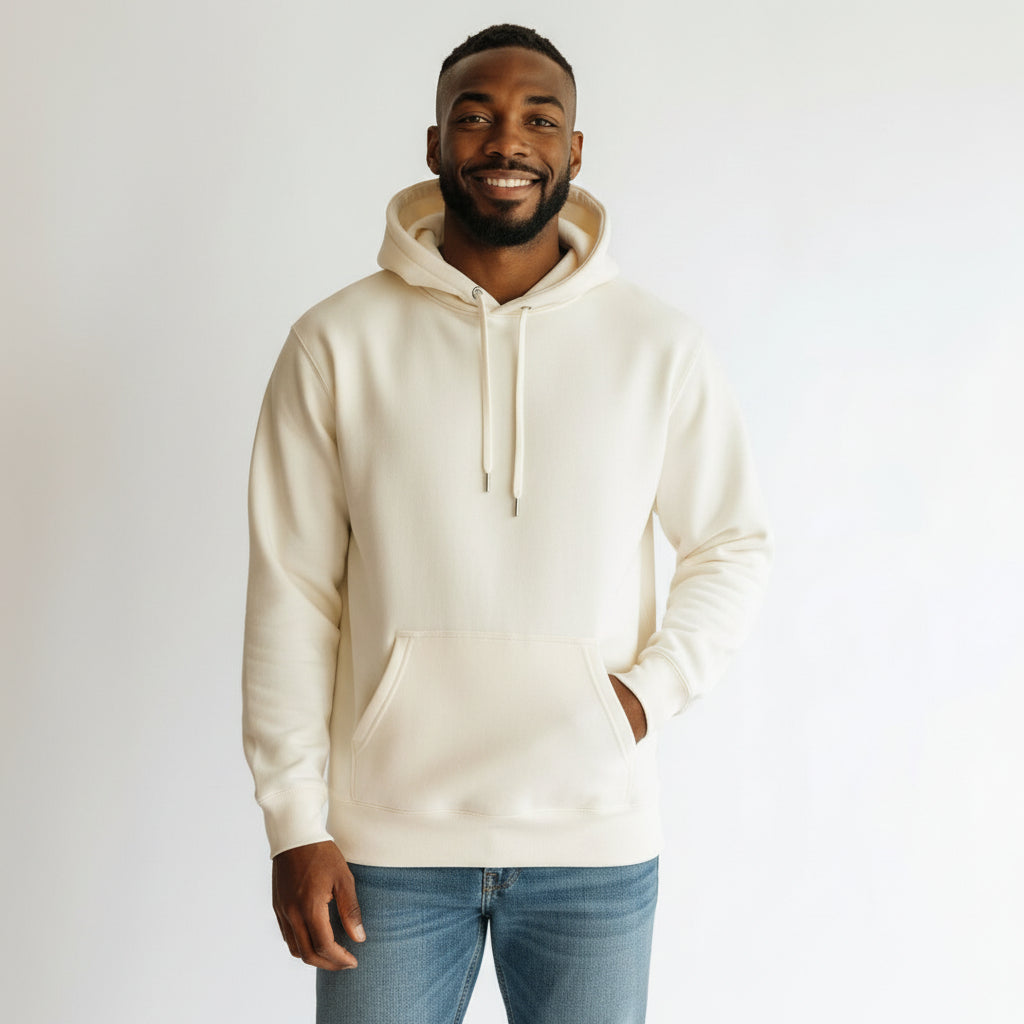 mens bone white heavyweight hoodie