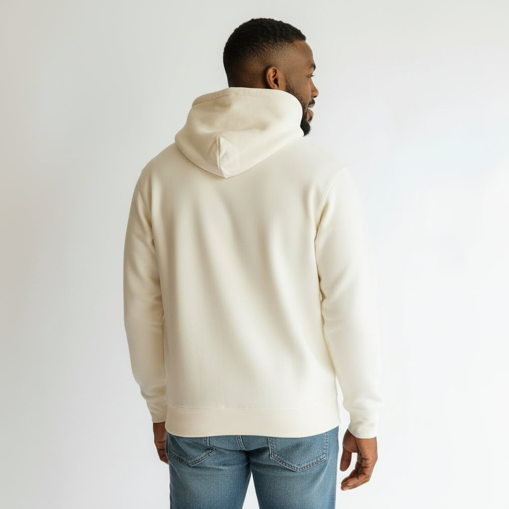 mens bone white heavyweight hoodie