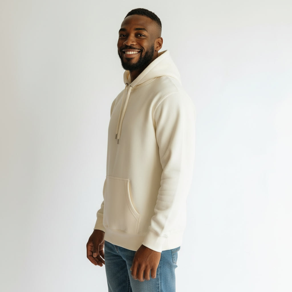 mens bone white heavyweight hoodie