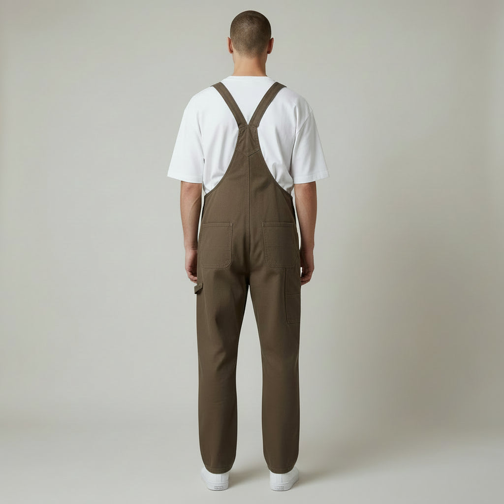 mens brown canvas overalls
