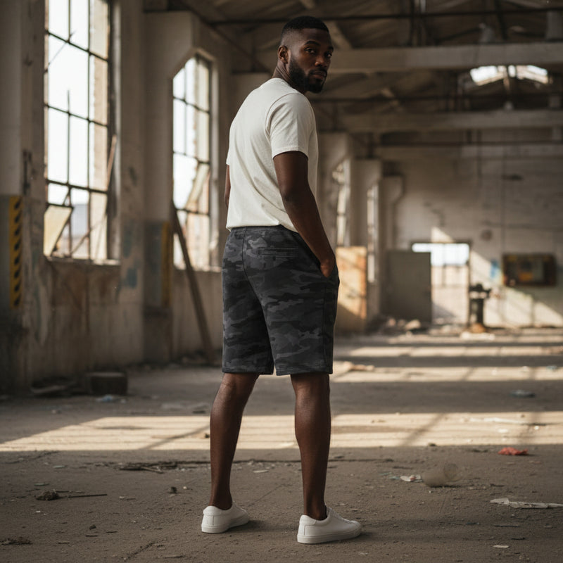 mens camo cotton shorts