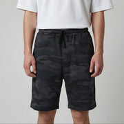 mens camo fleece sweatshorts