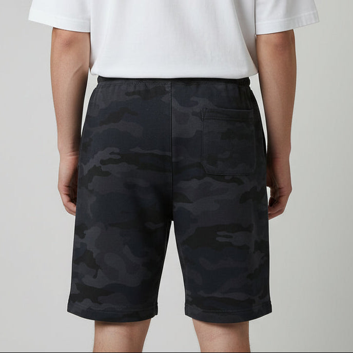 mens camo fleece sweatshorts