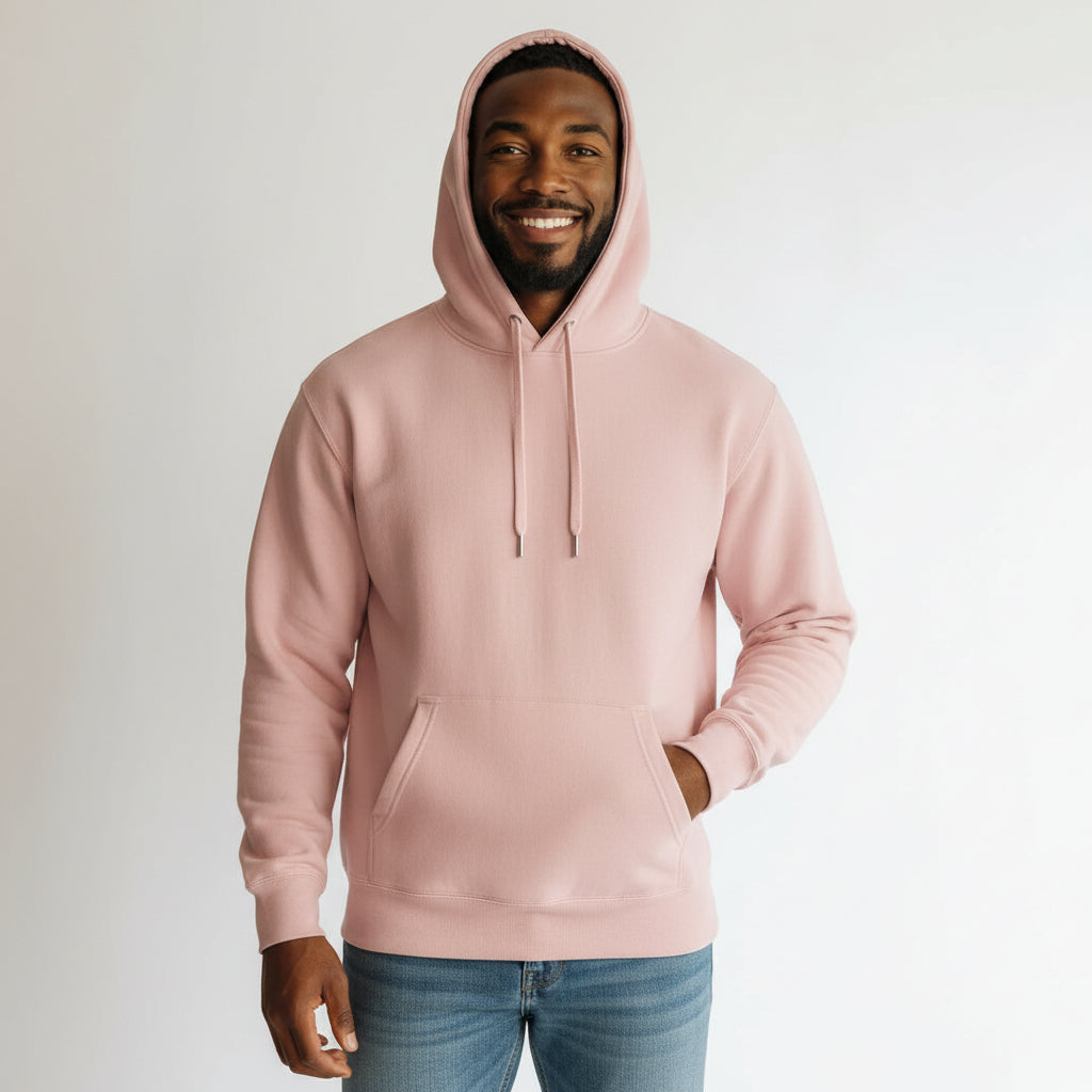 mens dusty pink heavyweight hoodie