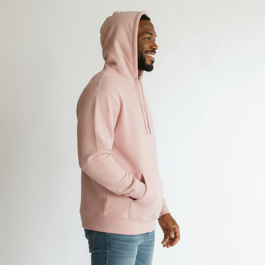 mens dusty pink heavyweight hoodie