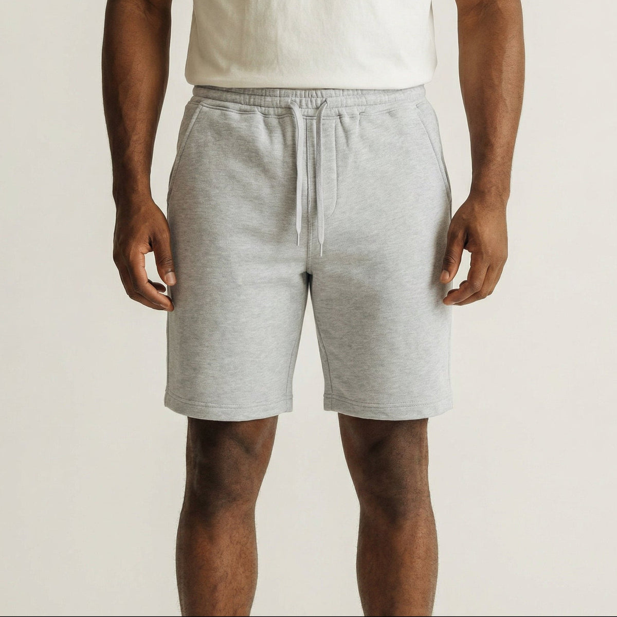 mens grey fleece sweatshorts