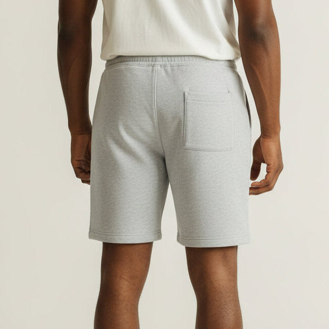 mens grey fleece sweatshorts