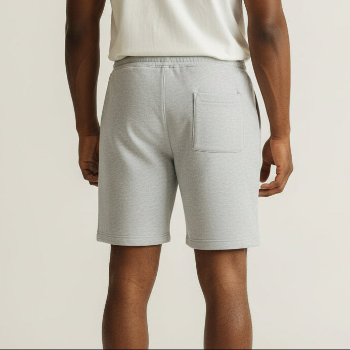 mens grey fleece sweatshorts