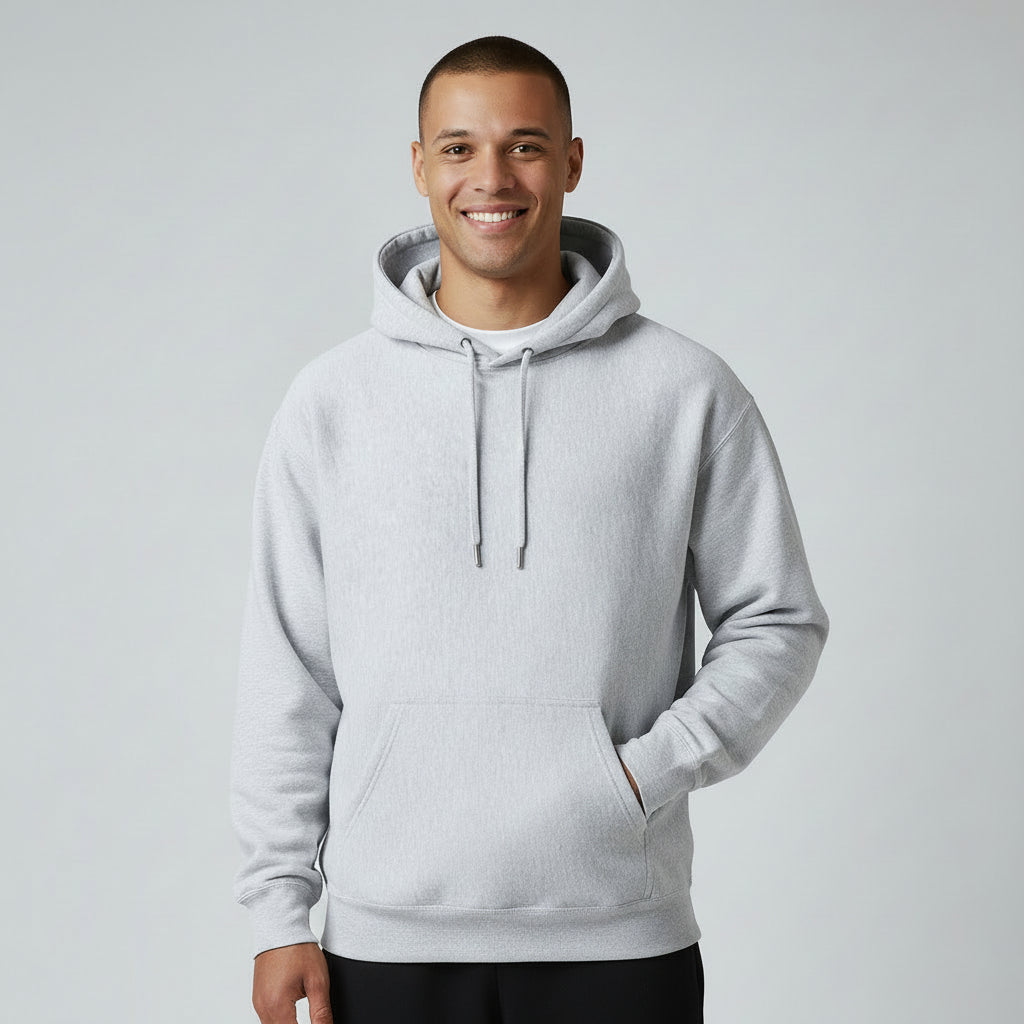 mens heather grey heavyweight hoodie