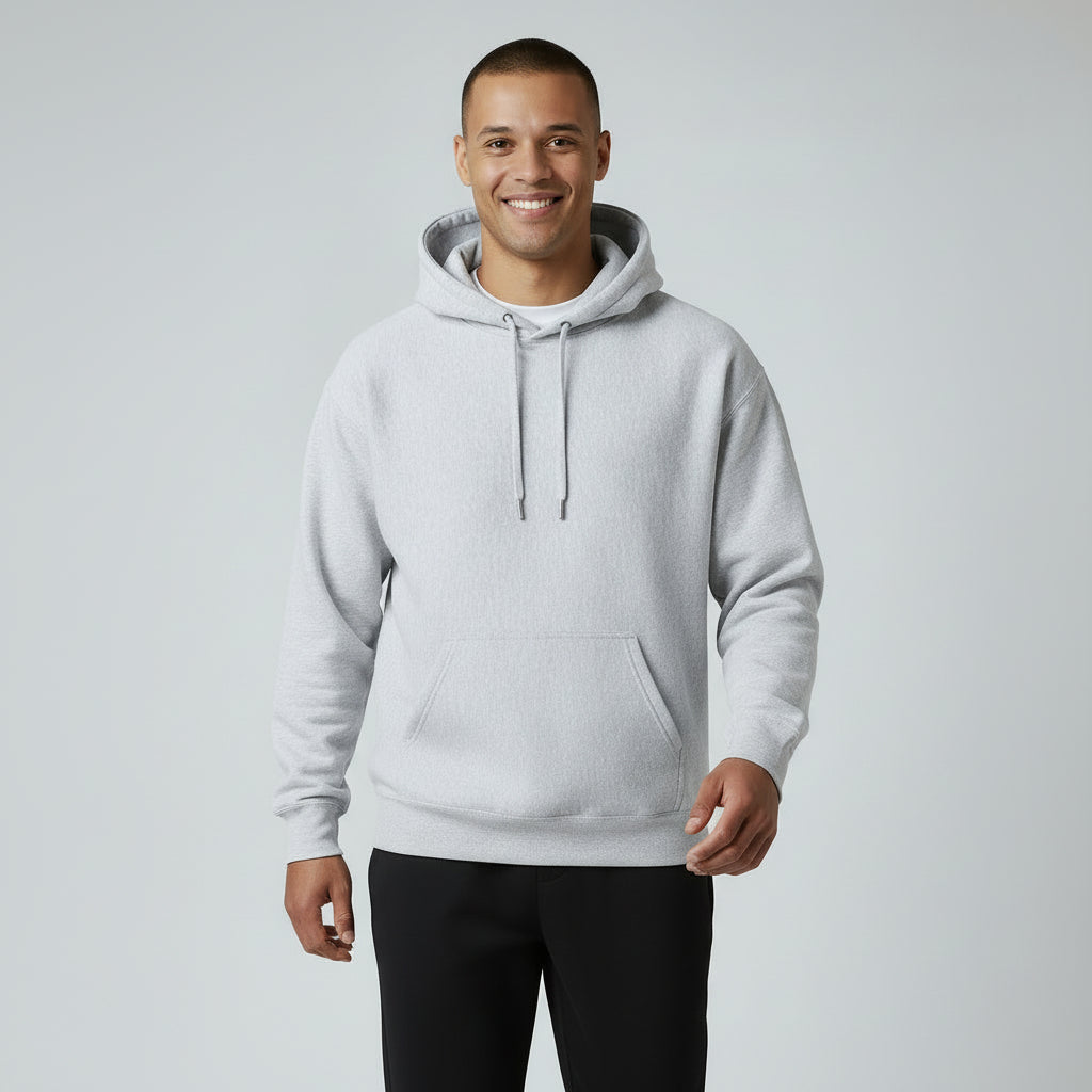 mens heather grey heavyweight hoodie