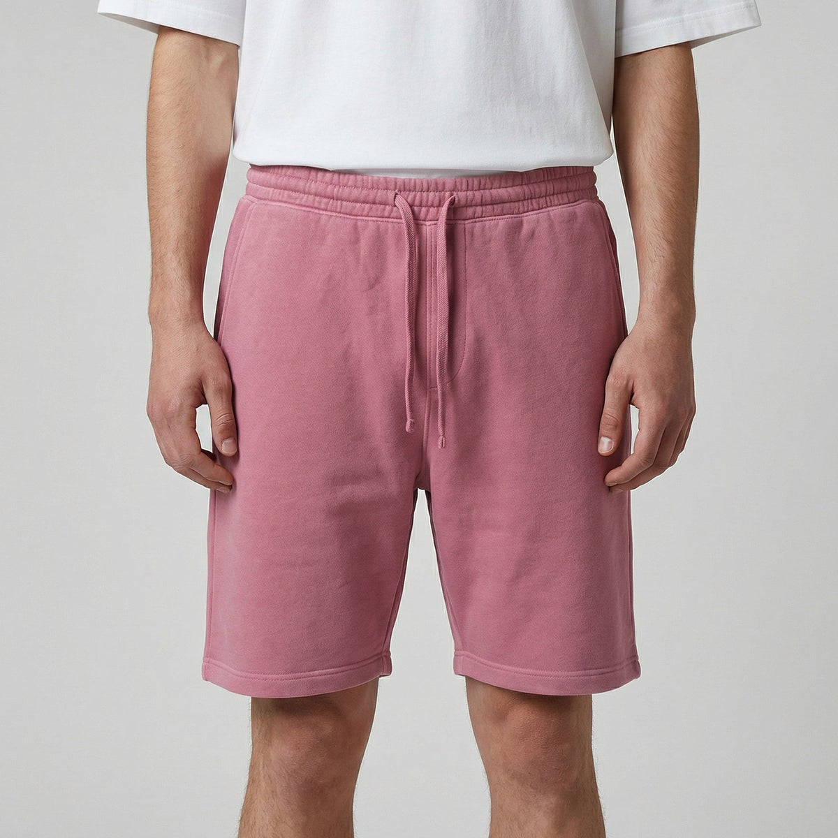 mens maroon fleece sweatshorts