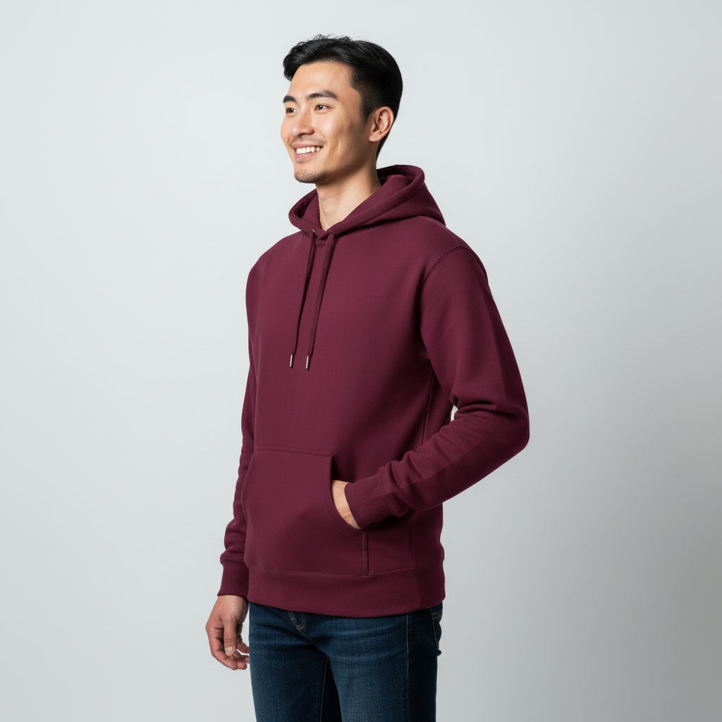 mens maroon heavyweight hoodie