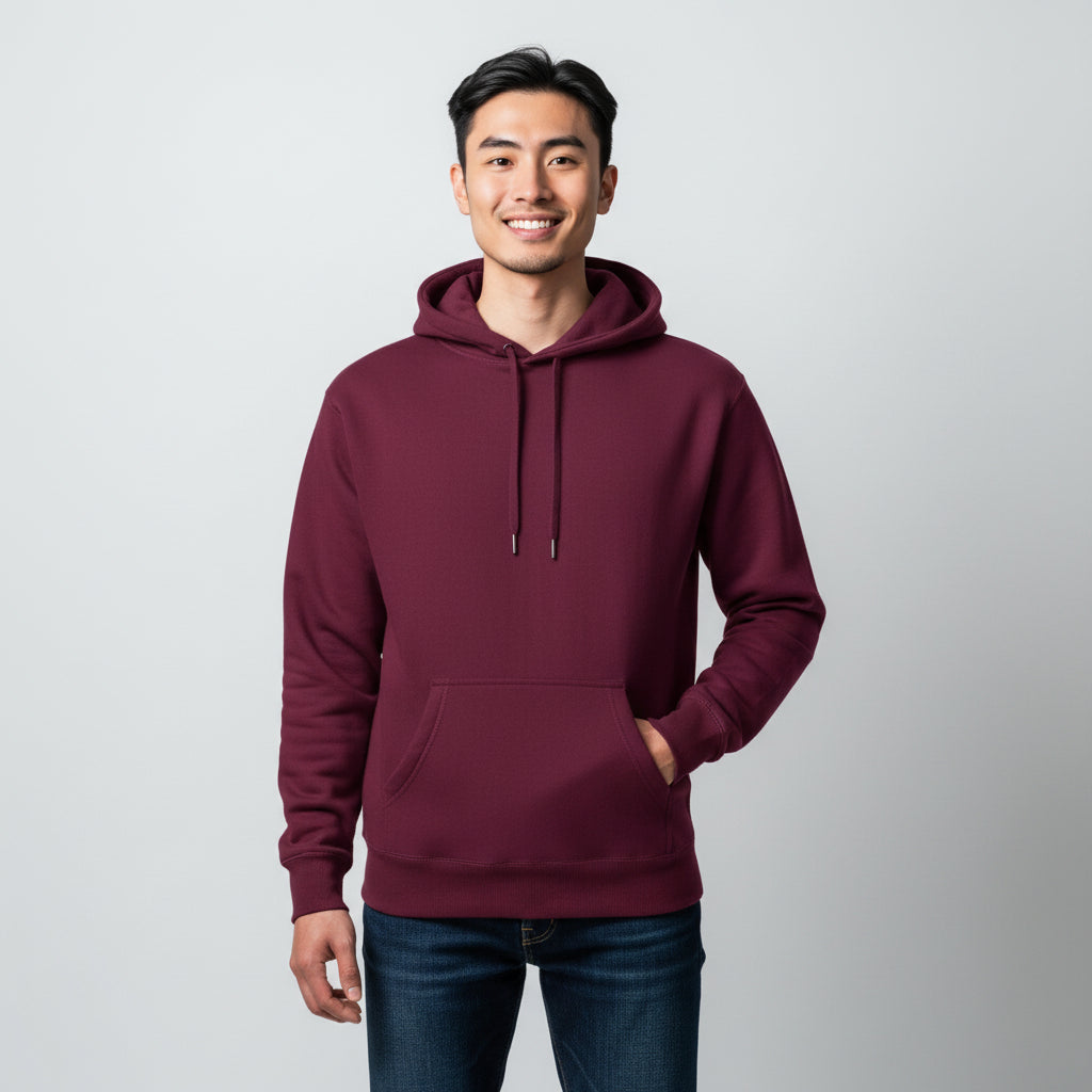 mens maroon heavyweight hoodie