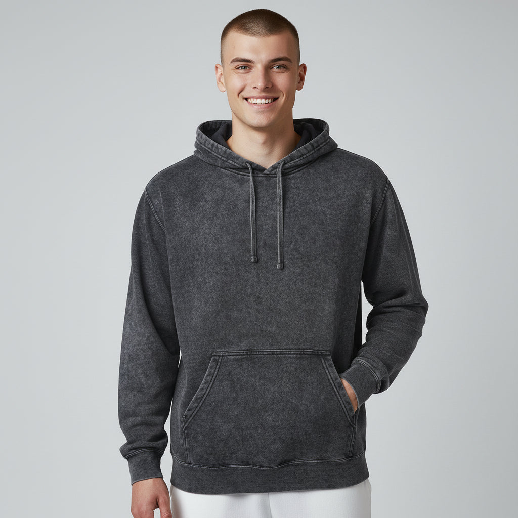 mens mineral wash hoodie