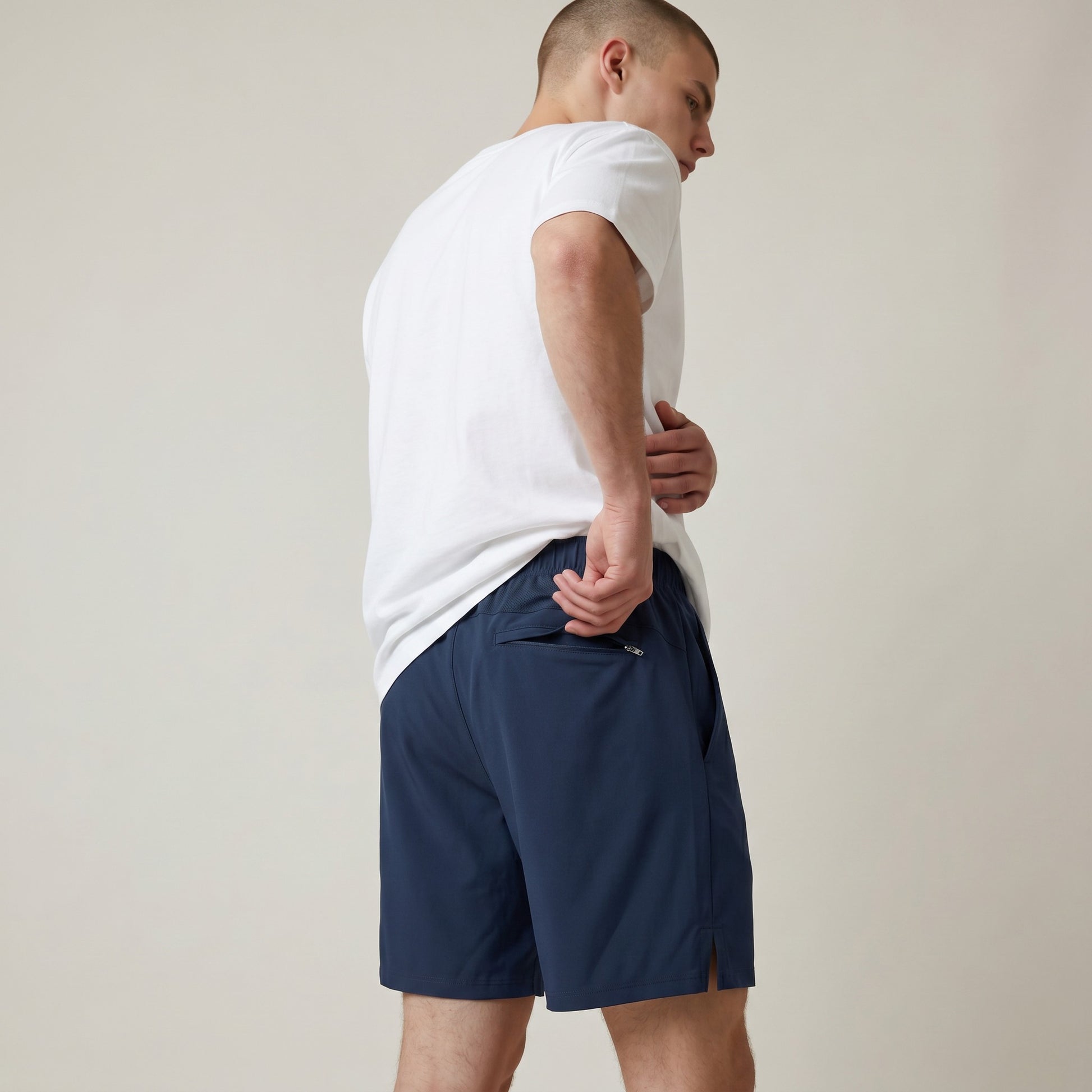 mens navy training shorts