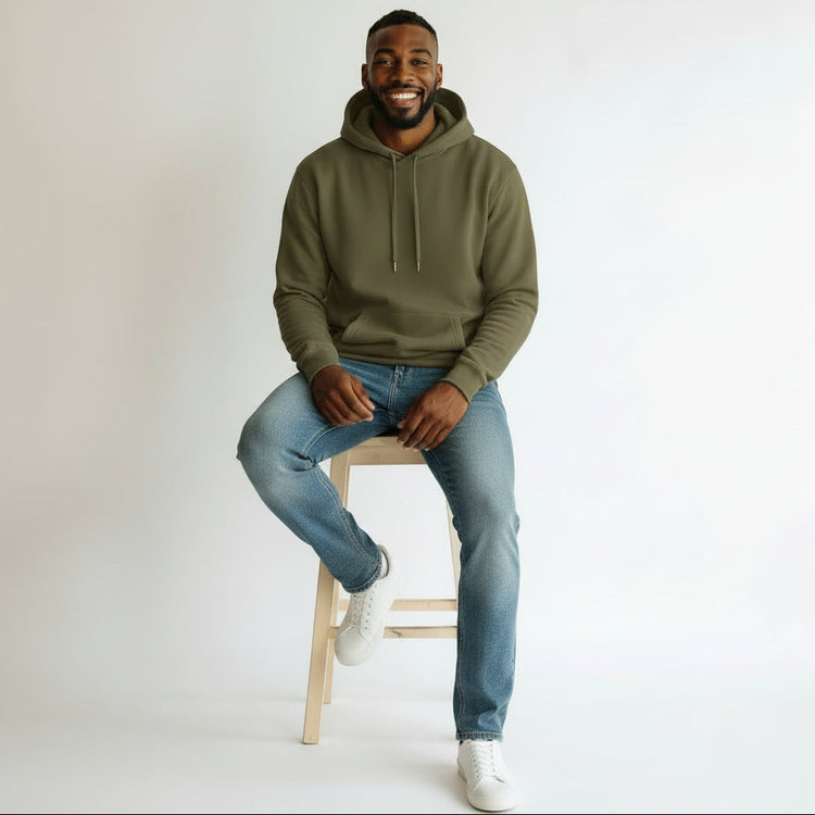 mens olive heavyweight hoodie
