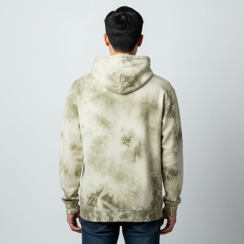 mens olive tie dye hoodie