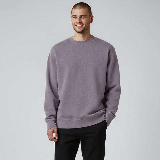 mens purple cotton long sleeve sweatshirt