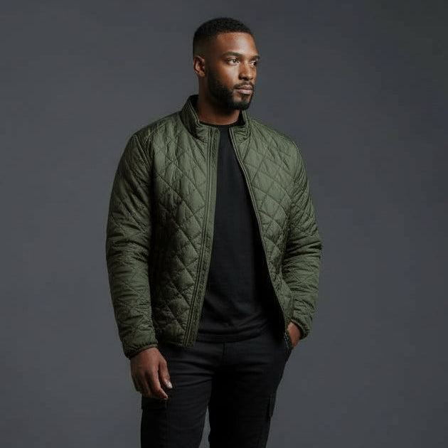 mens quilted green jacket