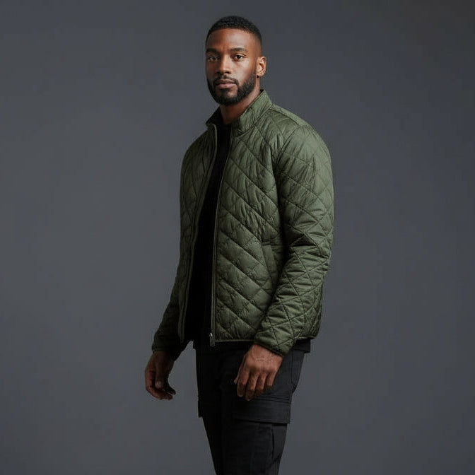 mens quilted green jacket