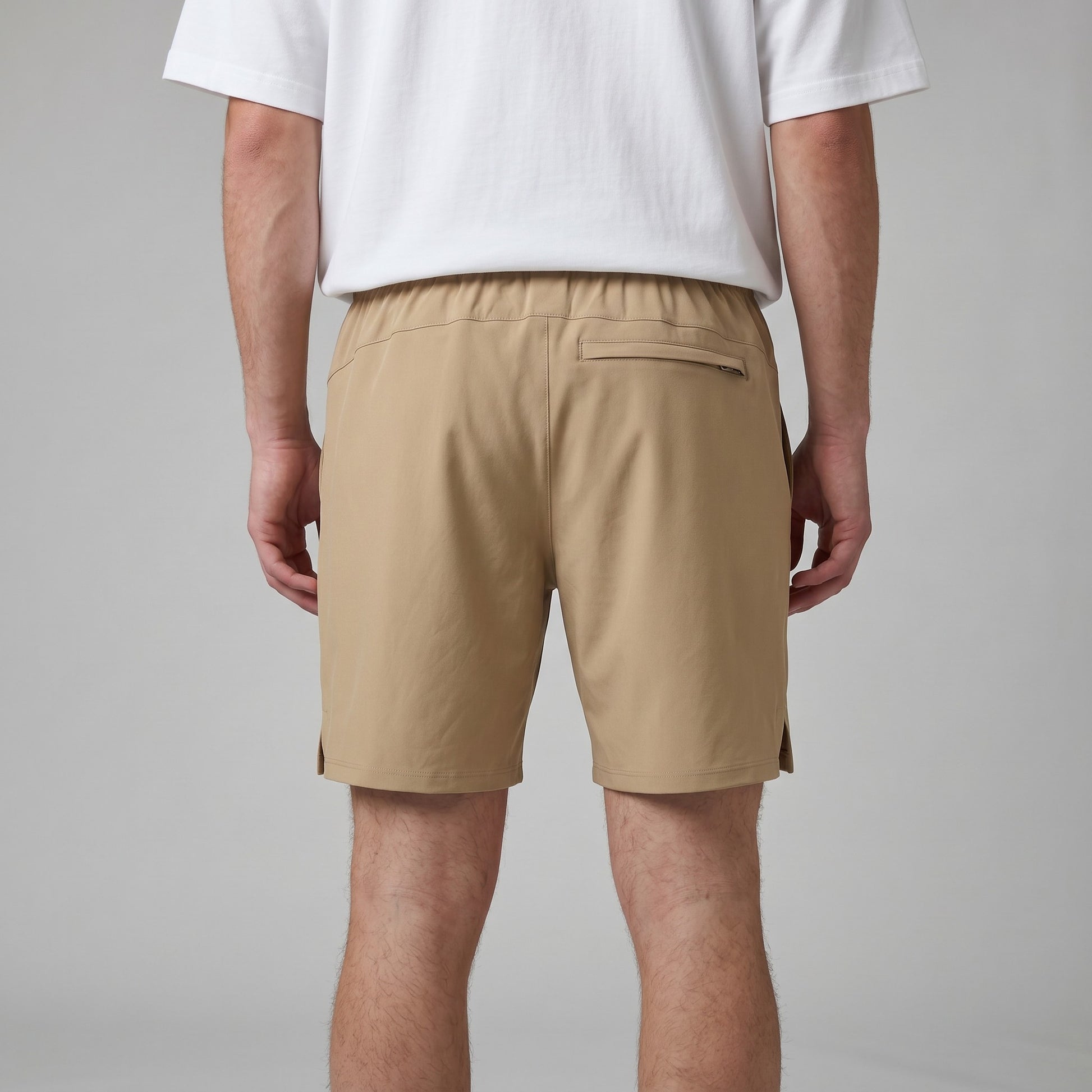 mens tan trianing shorts
