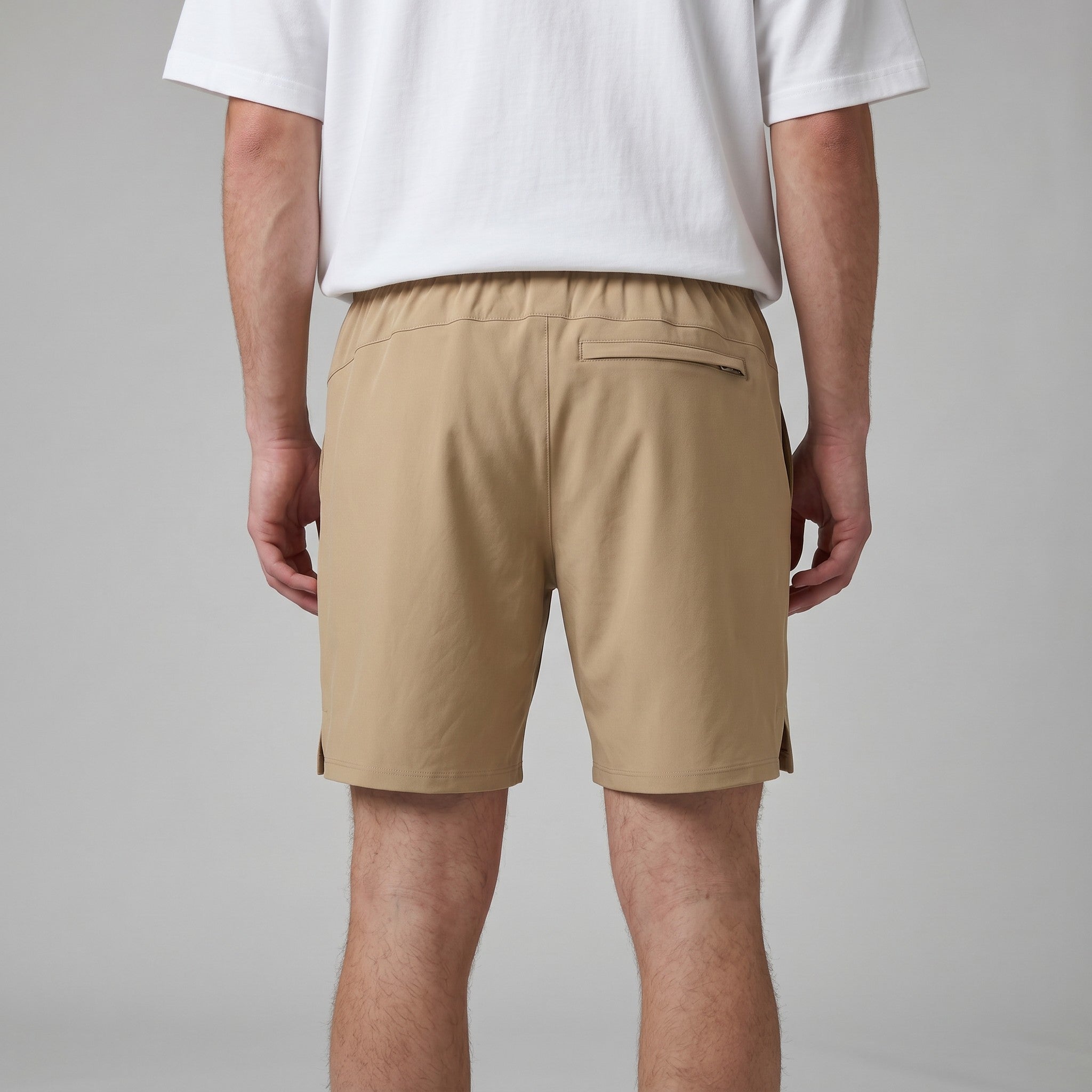 mens tan trianing shorts