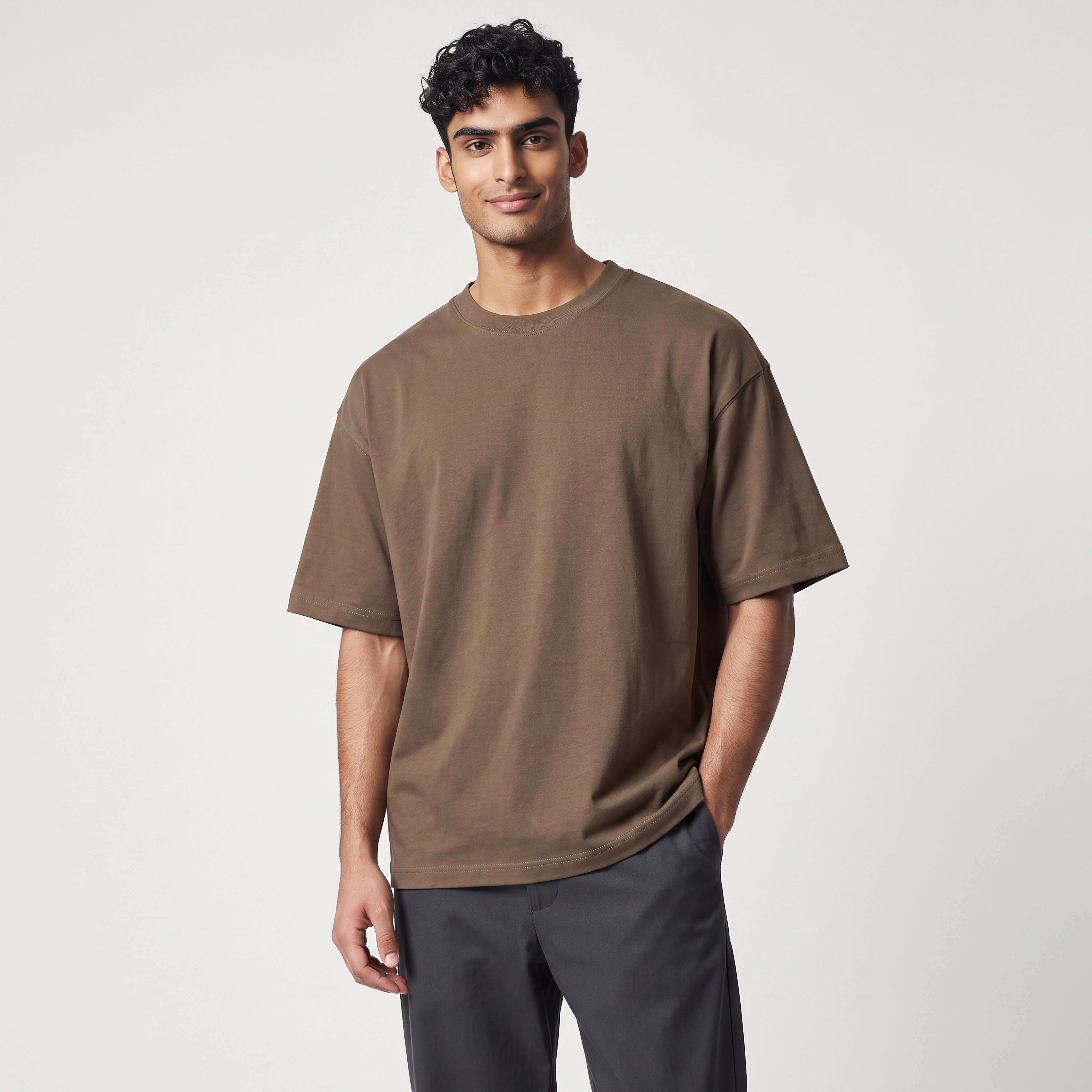 mens walnut brown heavyweight box tee