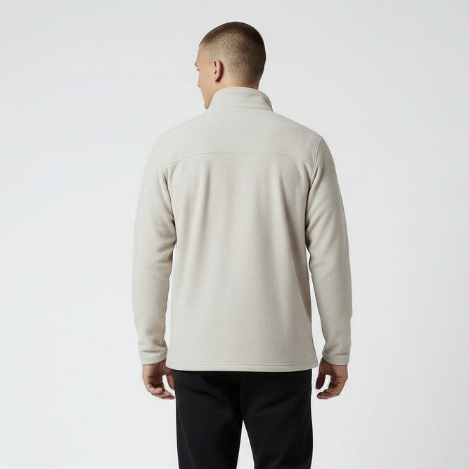 mens white athleisure quarter zip