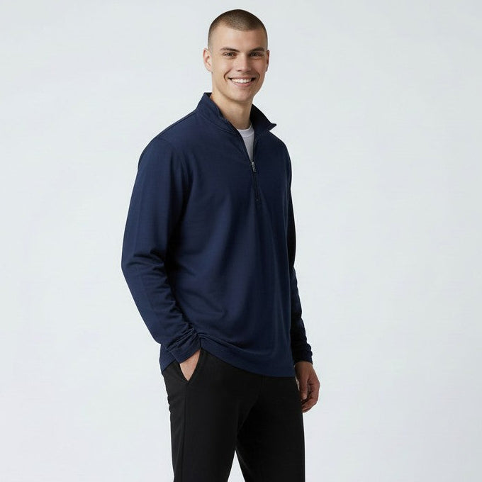 navy mens quarter zip