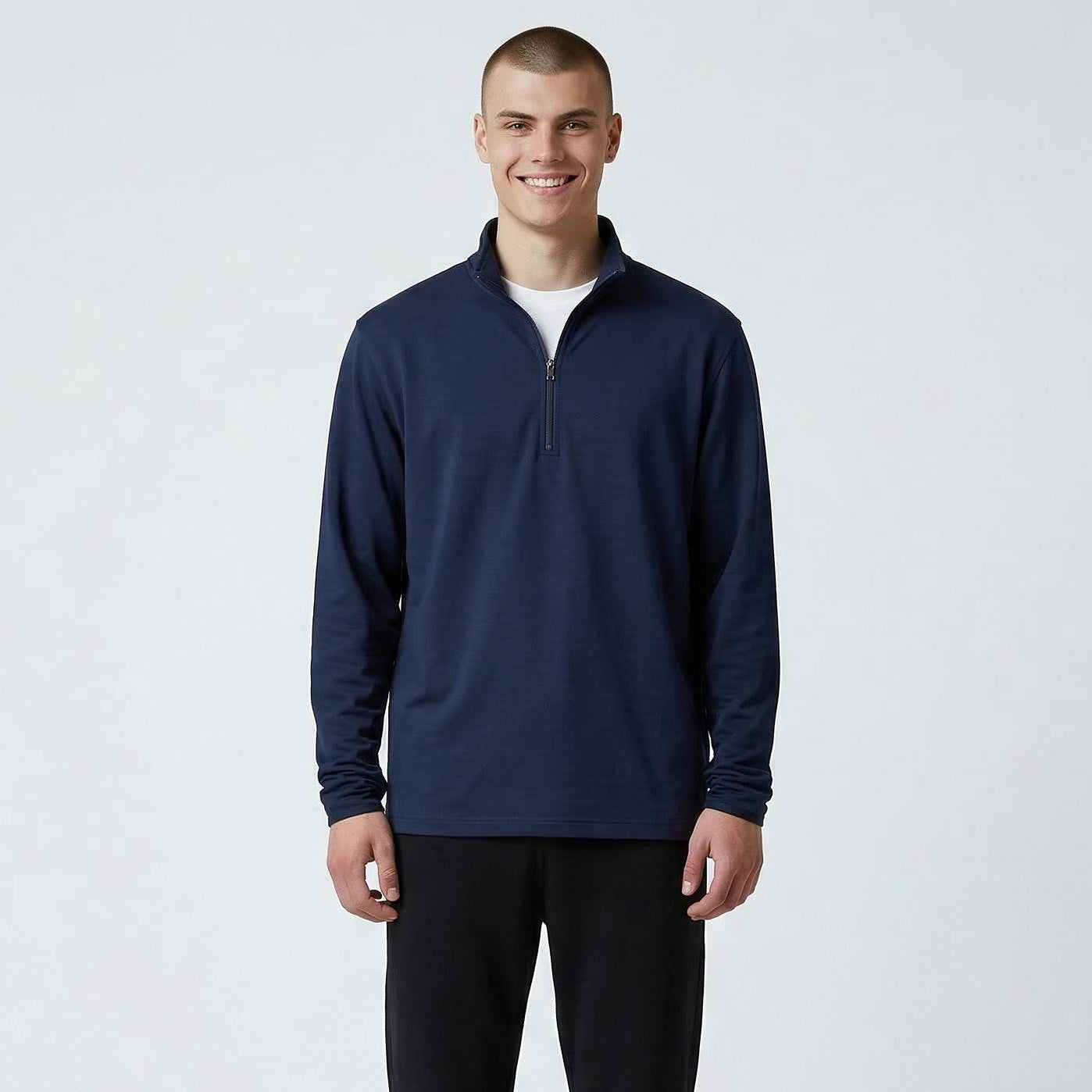 navy mens quarter zip