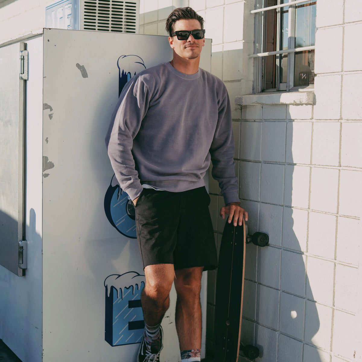 Lavender Mens Crew Neck Sweatshirt