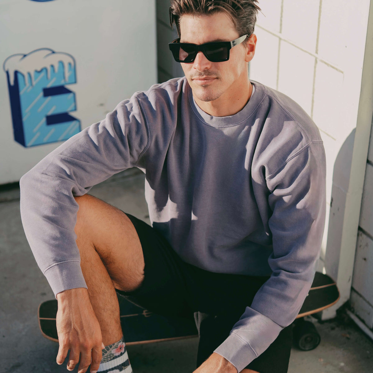 Lavender Mens Crew Neck Sweatshirt