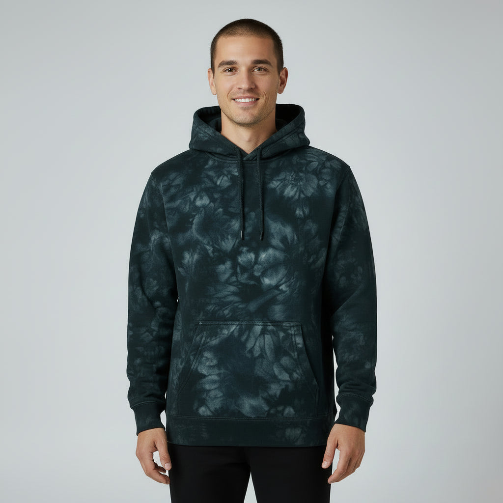 Mens Black Tie Dye Hoodie