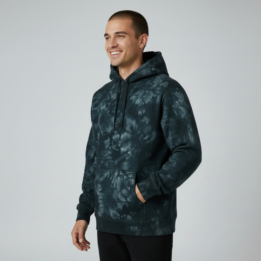 Mens Black Tie Dye Hoodie