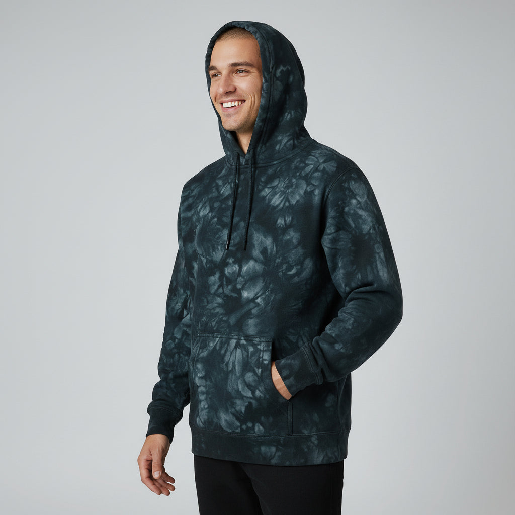 Mens Black Tie Dye Hoodie