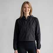 womens black crop windbreaker