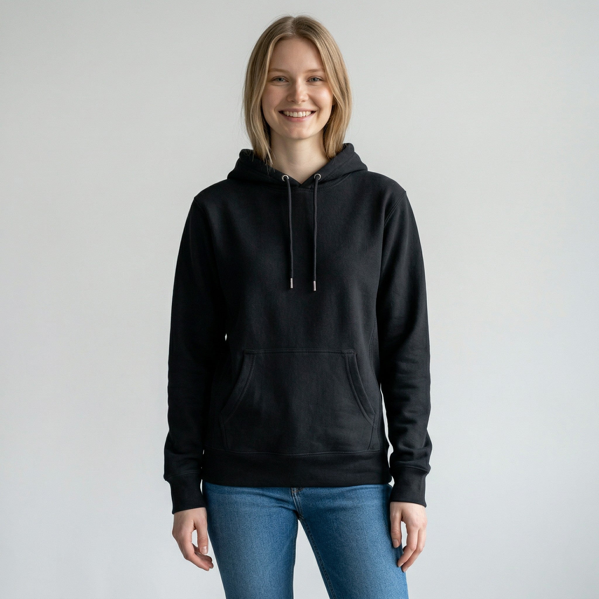 womens black heavyweight pullover hoodie