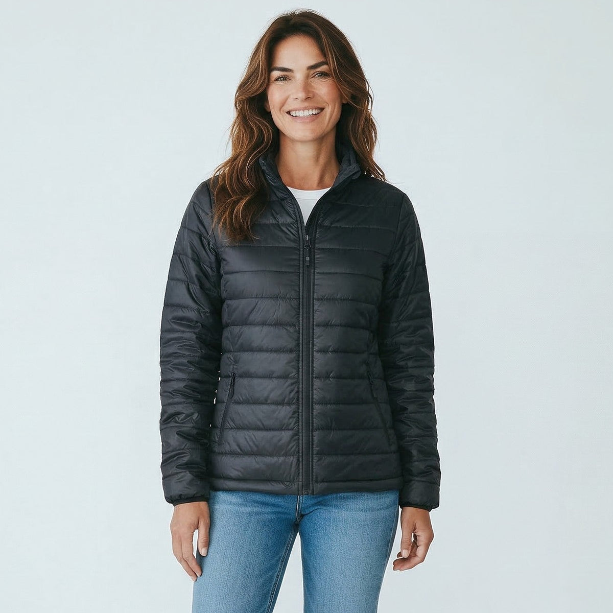 womens black puffer jacket