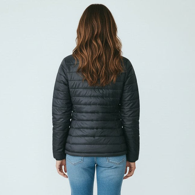 womens black puffer jacket