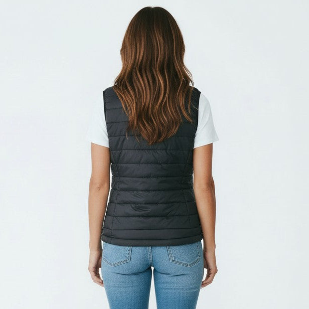 womens black puffer vest