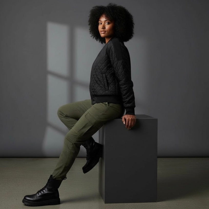 Women's Black Quilted Jacket