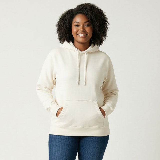 womens bone white heavyweight pullover hoodie